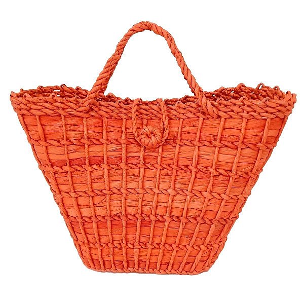 Bolsa de Palha Feminina Laranja Modelo Vitória Linda