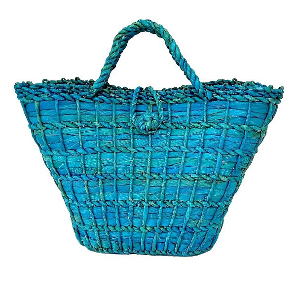 Bolsa de Palha Feminina Azul Turquesa Modelo Vitória Linda