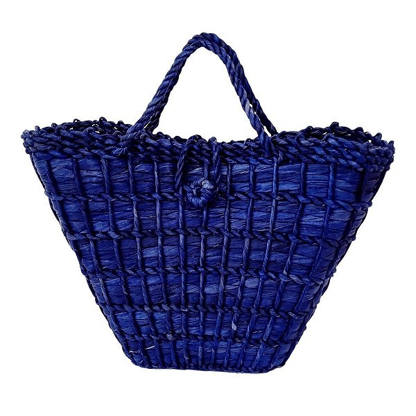 Bolsa de Palha Feminina Azul Marinho Modelo Vitória Linda