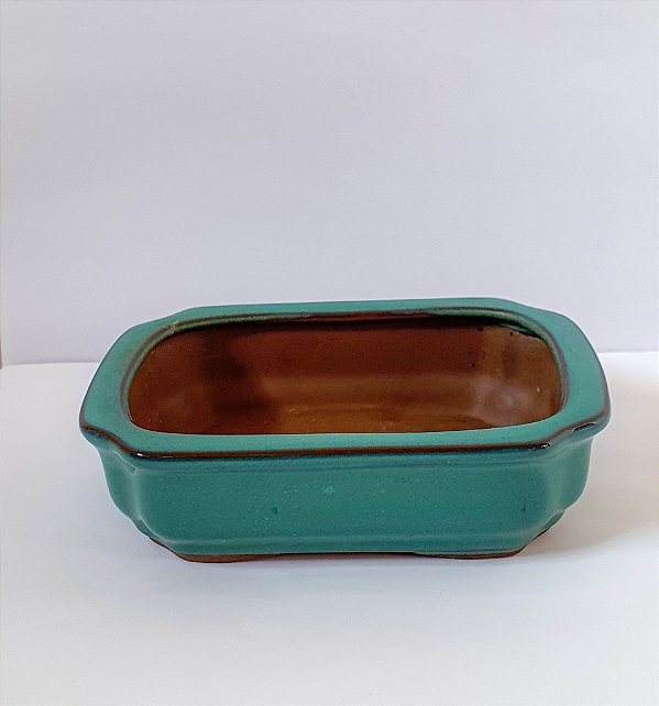 VASO BONSAI RETANGULAR VERDE - Cerâmica