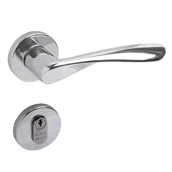 Conjunto Fechadura 610 Zamac Externa Cromado Acetinado