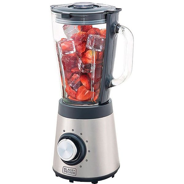 LIQUIDIFICADOR EM INOX COM JARRA DE VIDRO GOURMAND GRIS
