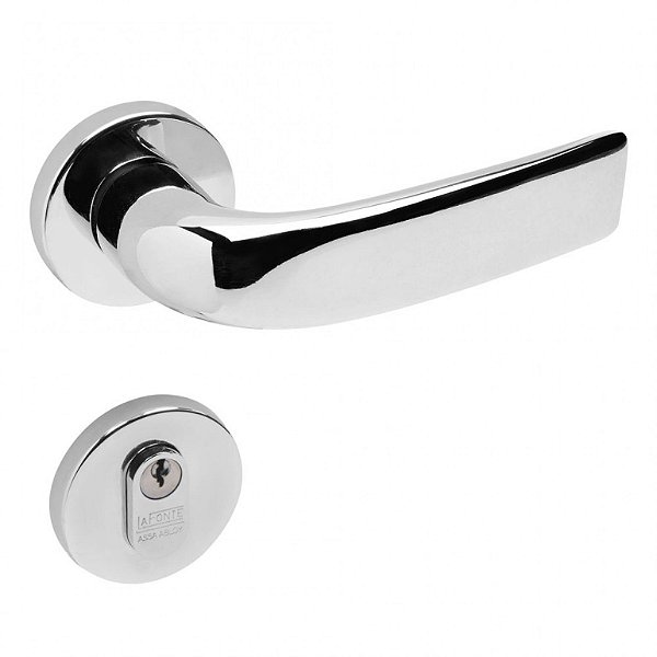 Conjunto Fechadura 607 La Fonte Zamac Externa Cromado
