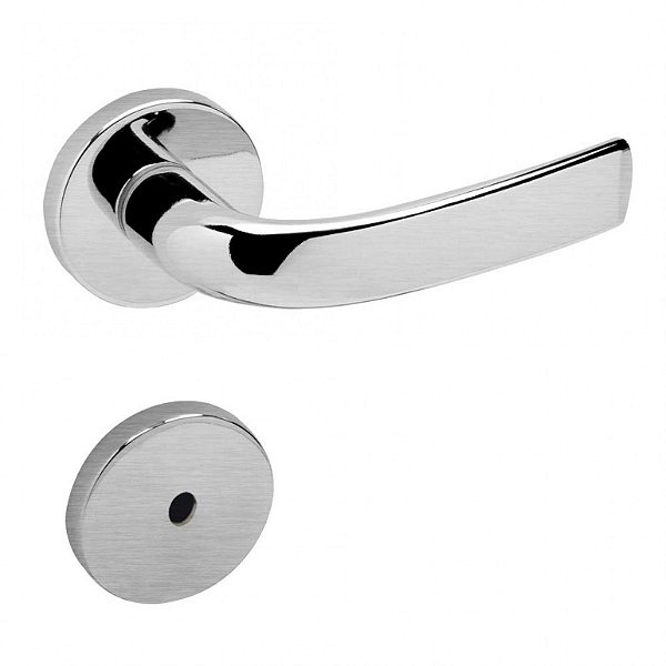 Conjunto Fechadura Banheiro La Fonte Cromado Acetinado