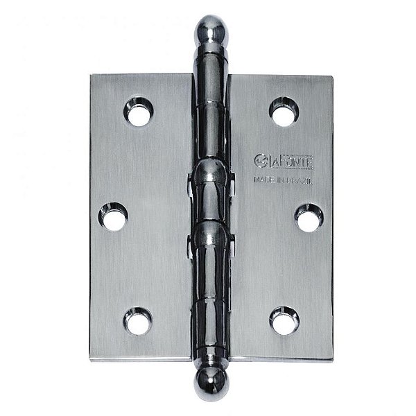 Dobradiça 500 La Fonte 2.5x3 Aço Parafuso Cromado Acetinado