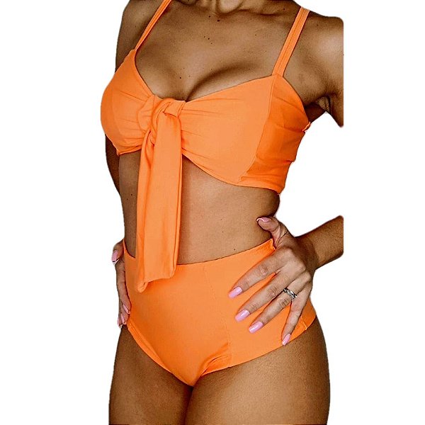Biquíni Hot Pant  GUARAPUÁ Laranja Neon