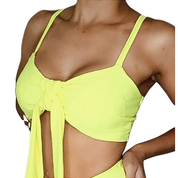TOP Cropped Guarapuá Amarelo Neon