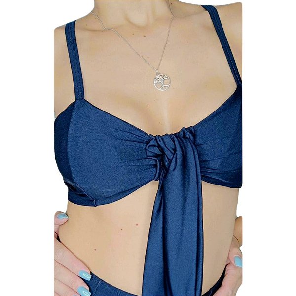 TOP Cropped Guarapuá Azul Marinho