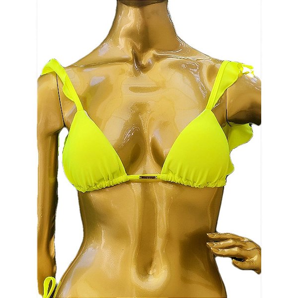 TOP Babado Baía do Sancho Amarelo Neon