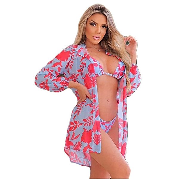 Saída de Praia CHAMISE CURTA Floral