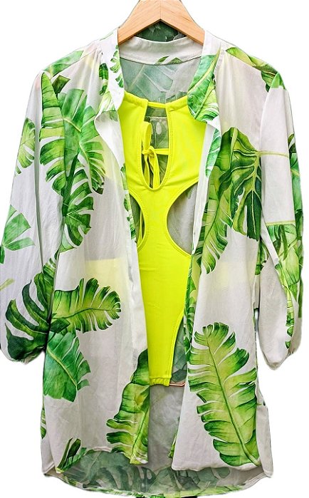 Saída de Praia CHAMISE CURTA FOLHAGEM VERDE