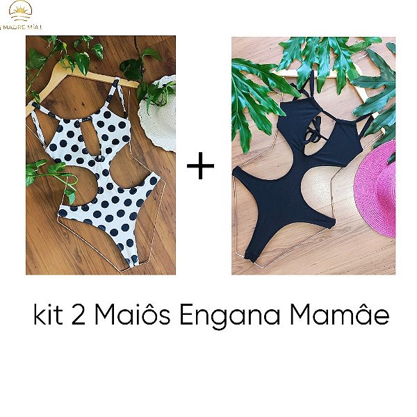 KIT 2 MAIÔS ENGANA MAMÃE POÁ E PRETO