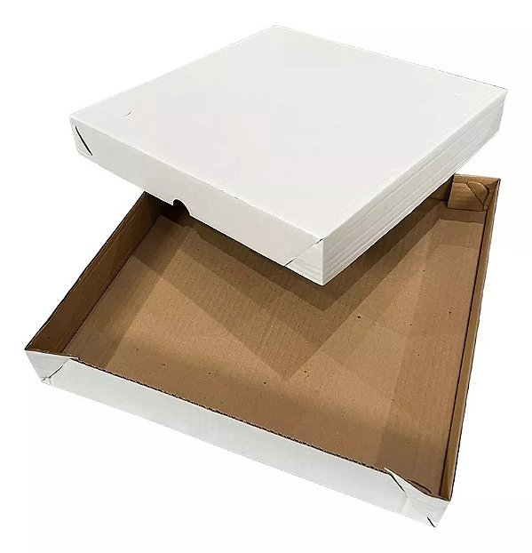 Caixa de Salgado/Doce 37x37x6cm Lisa tmp/fundo (PCT 25 UNIDADES)