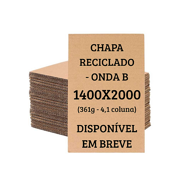 Chapa de Papelão Reciclado Onda B – 1400x2000 |  4,1 Coluna | 361 g