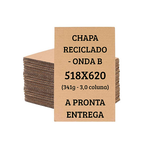 Chapa de Papelão Reciclado Onda B – 518x620 |  3,0 Coluna | 341 g