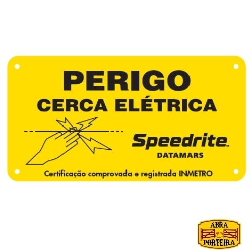Placa de Aviso P/ Cerca Elétrica Speedrite