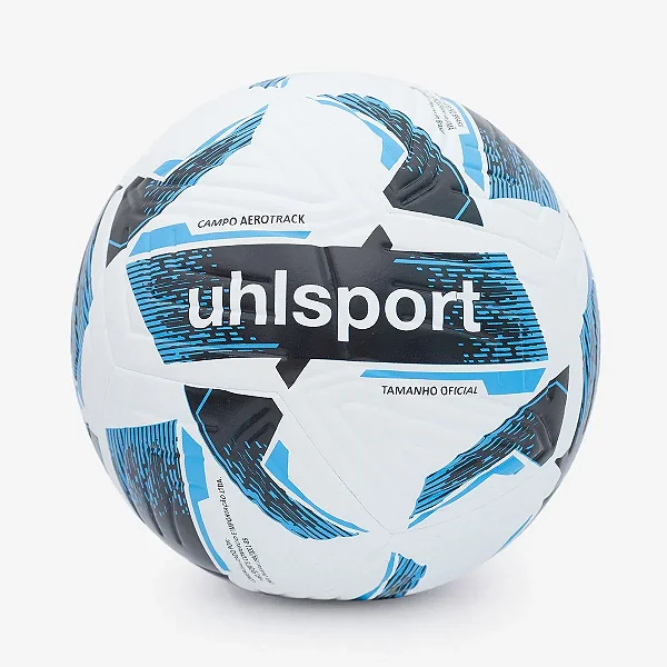 BOLA DE FUTEBOL DE CAMPO UHLSPORT - AEROTRACK BRANCO E AZUL