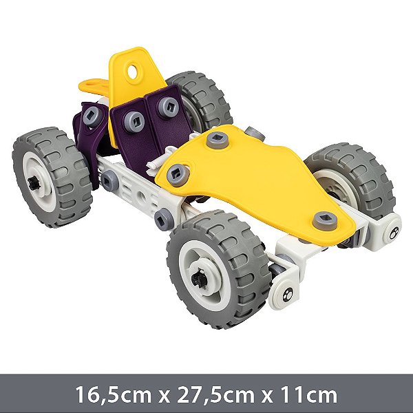 Brinquedo PlayDuc de Montar 100 peças - 4 em 1 - Avião, Carro, Heli, Buggy