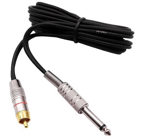 Cabo RCA Reto New Fontes  - Preto ( modelo 02 )