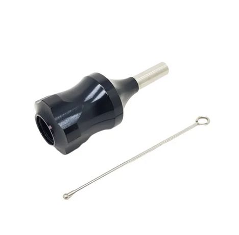 Grip de Alumínio Preto Importado com Tubo para Cartucho Tatuagem Universal  ( Acompanha 01 haste )
