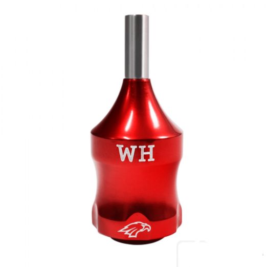 Grip de Alumínio Vermelho White Head com Tubo para Cartucho Tatuagem Universal ( Acompanha 03 hastes )