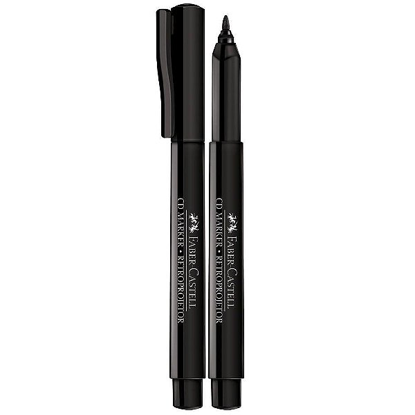 CANETA PRETA 1.0MM MARCADOR PARA RETRO PROJETOR - FABER CASTELL