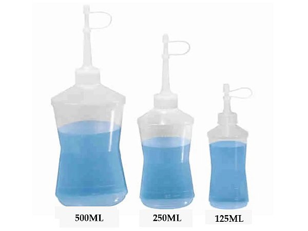 Almotolia de Plástico Transparente Bico Reto  JProlab
