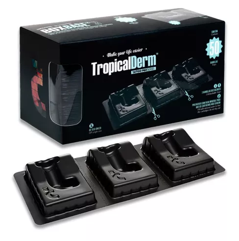 Suporte Descartável TropicalDerm para Cartucho Tatuagem com 03 bases destacáveis