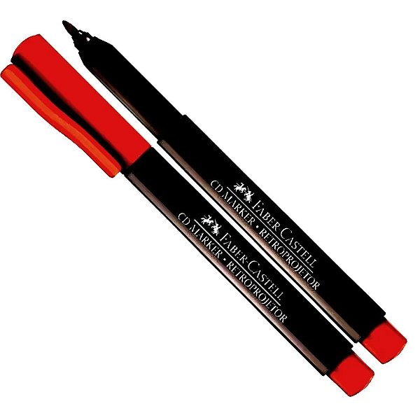 CANETA VERMEHA 1.0MM MARCADOR PARA RETRO PROJETOR - FABER CASTELL