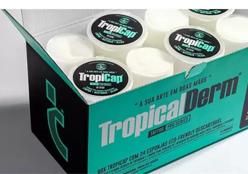 Esponja Box Tropicap Tropical derm P Tatuagem Tattoo caixa c/ 24un
