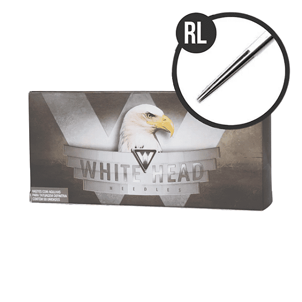 09RL.12 TRAÇO AGULHA TATUAGEM WHITE HEAD - 25 unidades