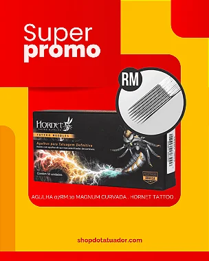 07RM.10 MAGNUM CURVADA AGULHA TATUAGEM HORNET - 10 unidades avulsa