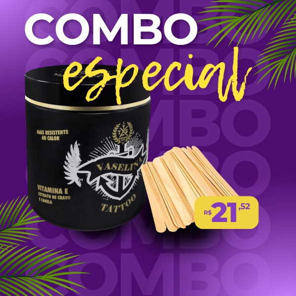 KIT 01 Vaselina TTS - Óleo de Cravo e Canela com Vitamina E - 110g + 50 unidades de palito ponta redonda