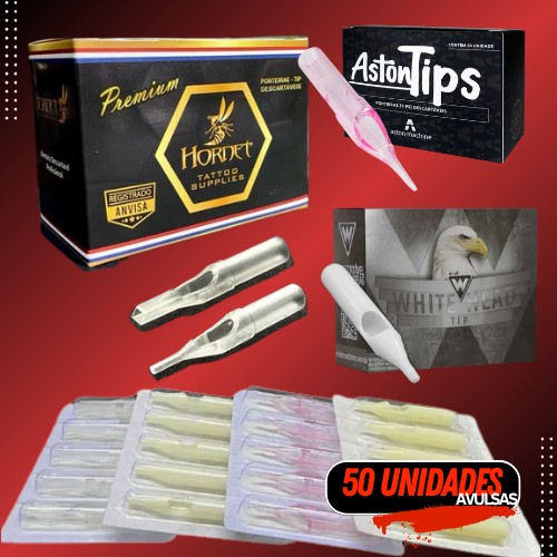 11RL/RS Ponteira Descartável  Tips P/ Tatuagem - 50 unidades avulsas