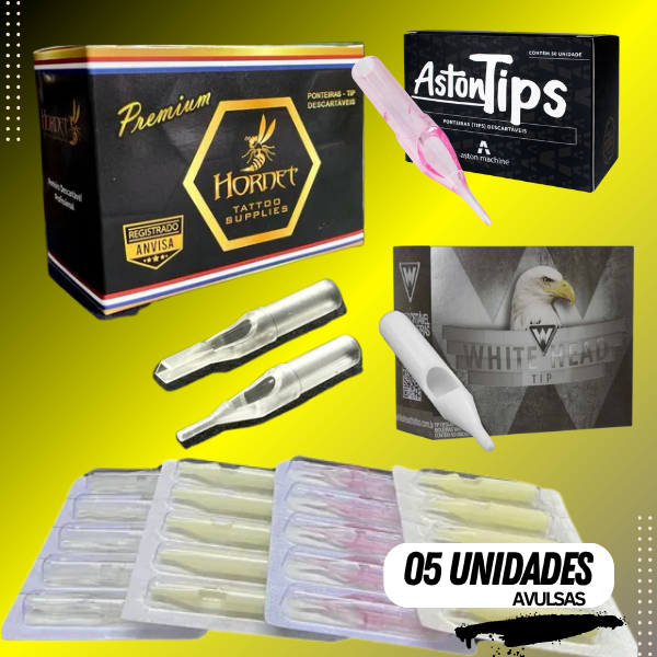 11RL/RS Ponteira Descartável  Tips P/ Tatuagem - 05 unidades avulsas