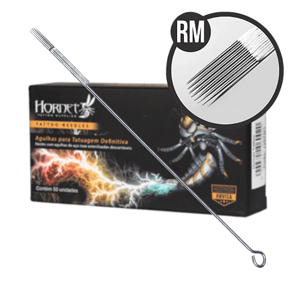 15RM.10 MAGNUM CURVADA AGULHA TATUAGEM HORNET - 50 unidades