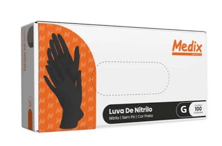 LUVA "G" BLACK NITRILICA S/PO MEDIX