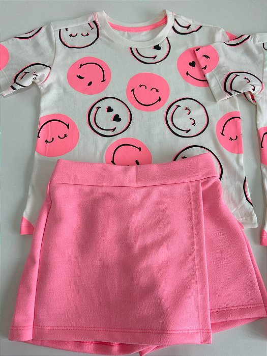 Conjunto Emoji Pink (Short Saia)