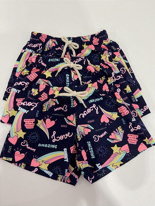 Saldo - Shorts Estampado Azul Marinho