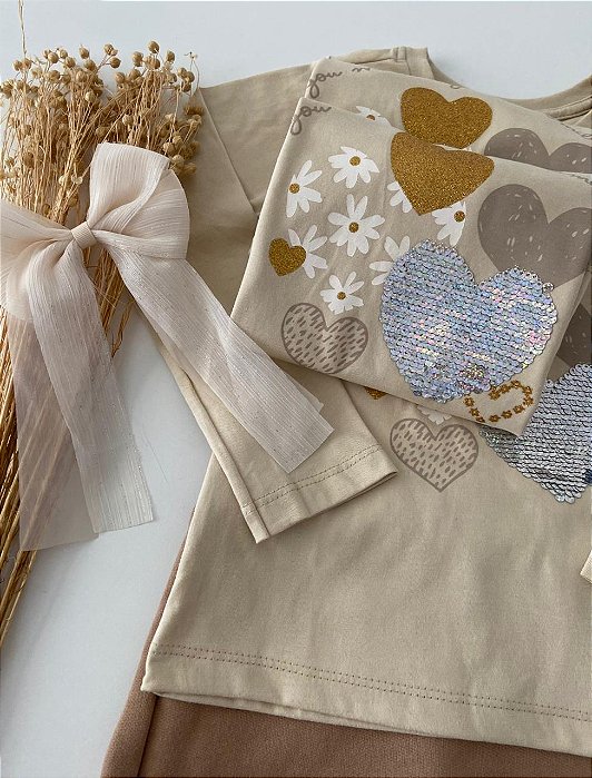 Kit Conj. Coração Outono (Short Saia)