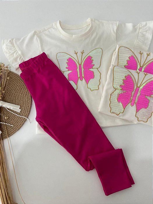Kit Conj. Borboleta Cristal (Legging)