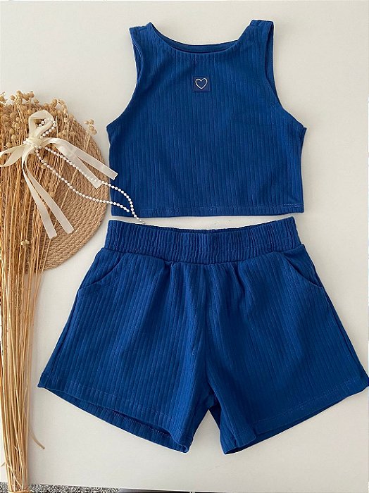 Conjunto Canelado Azul