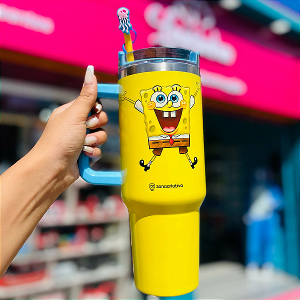 Copo Bob Esponja Canecão Tumbler Térmico Caneca ZonaCriativa