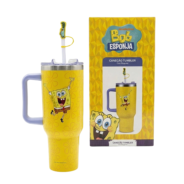 Copo Térmico Tumbler Bob Esponja Canecão - Original Zona Criativa 1,150ml