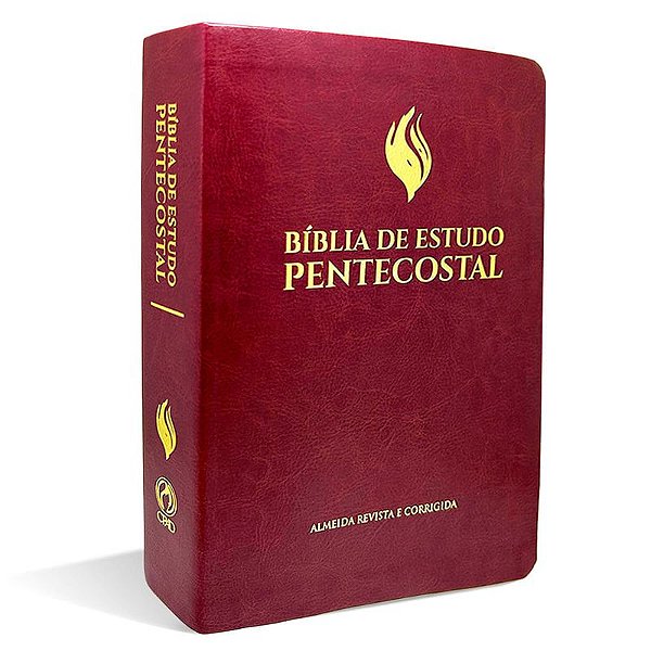 Bíblia Estudo Pentecostal Média Luxo Vinho