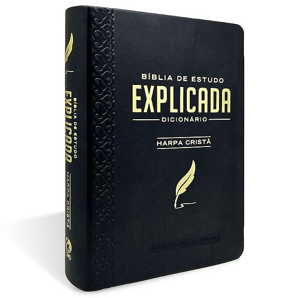 Bíblia de Estudo Explicada Média Luxo Harpa Cristã