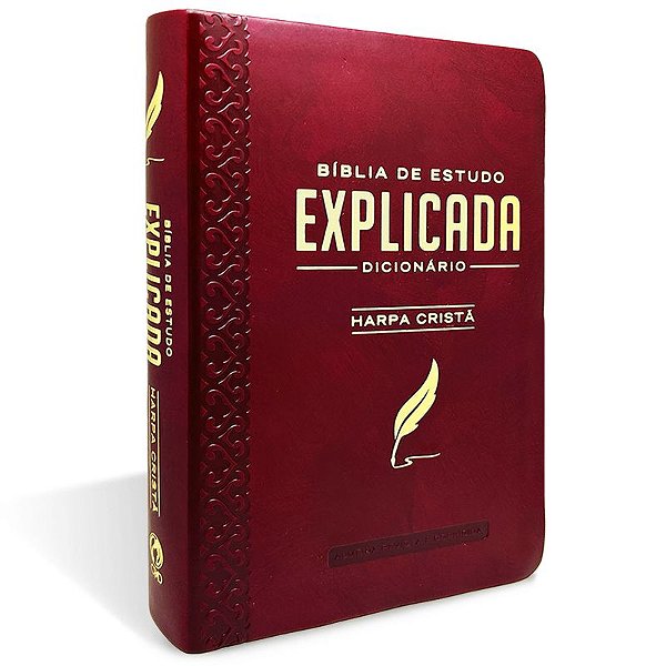 Bíblia de Estudo Explicada Média Luxo Harpa Cristã