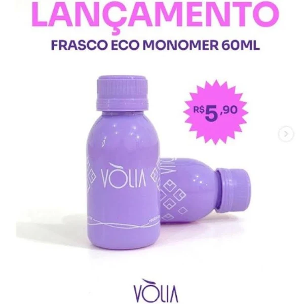 Frasco Vazio Eco Monomer 60ml Lilás Vòlia