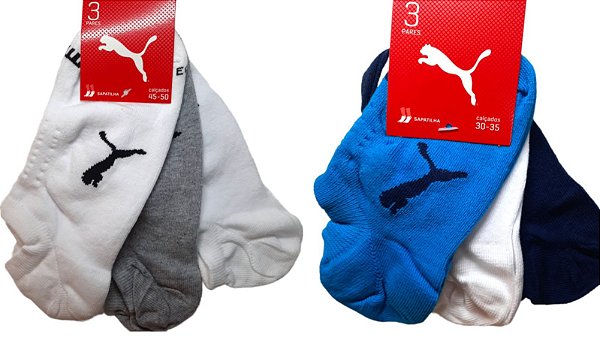 Meia Puma Sapatilha Kit c/3