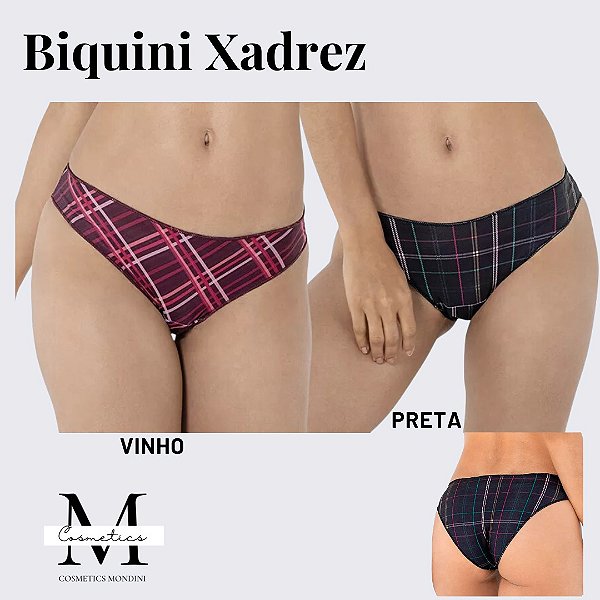 Calcinha Biquíni Xadrez DeMillus (53129)